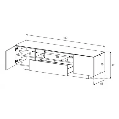 Тумба для ТВ Sonorous LB 1830 GBLK BNW